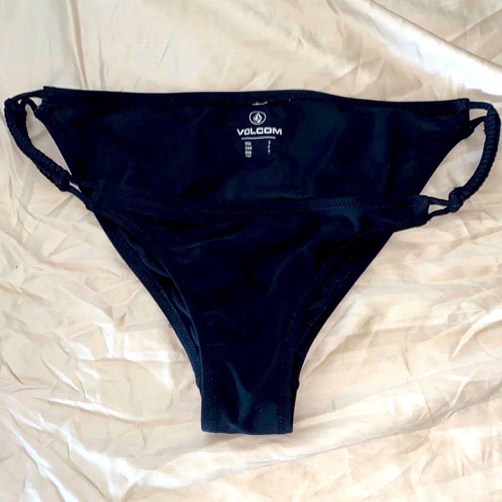 Black Medium Coverage Small Volcom Bikini Bottoms